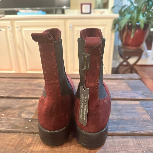Emanuele Crasto Burgundy Mid Calf Suede Boots women’s Size 10 EU 41 NWT Italy - Picture 4 of 7
